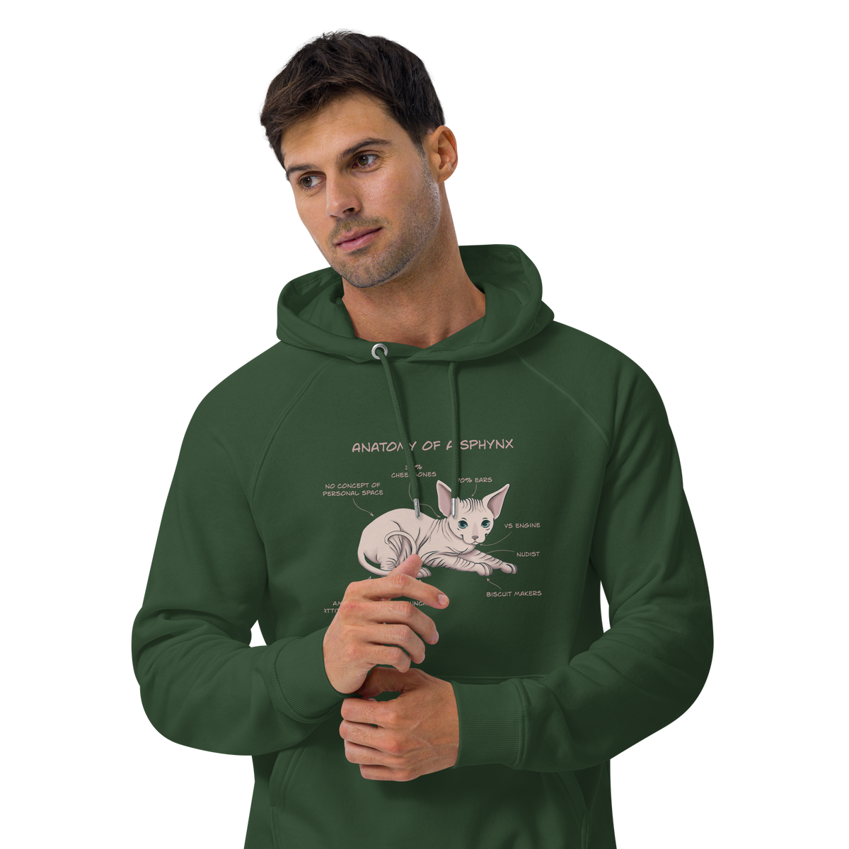 "ANATOMY OF A SPHYNX" UNISEX ECO HOODIE