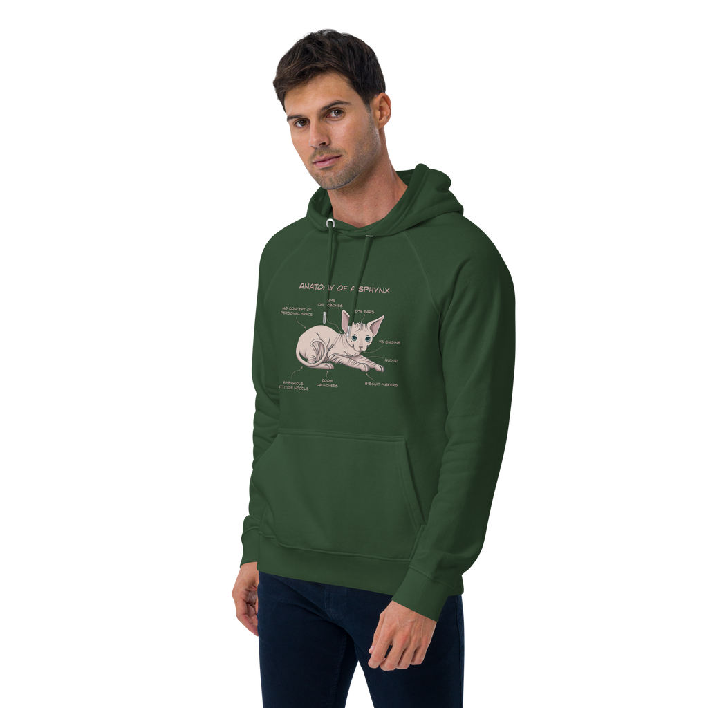 "ANATOMY OF A SPHYNX" UNISEX ECO HOODIE