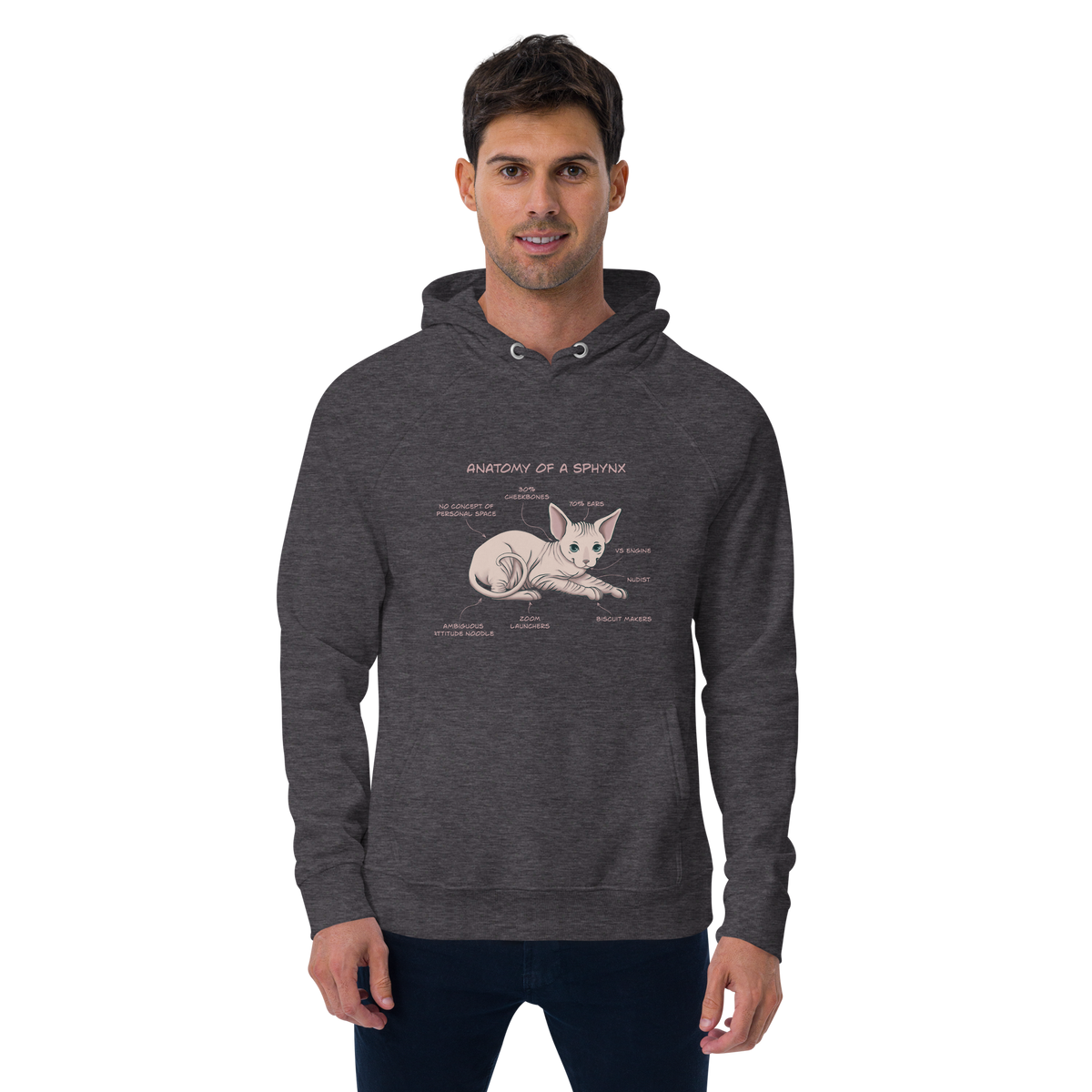 "ANATOMY OF A SPHYNX" UNISEX ECO HOODIE