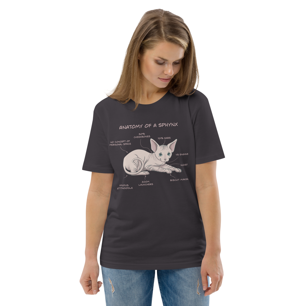 "ANATOMY OF A SPHYNX" UNISEX ORGANIC TEE