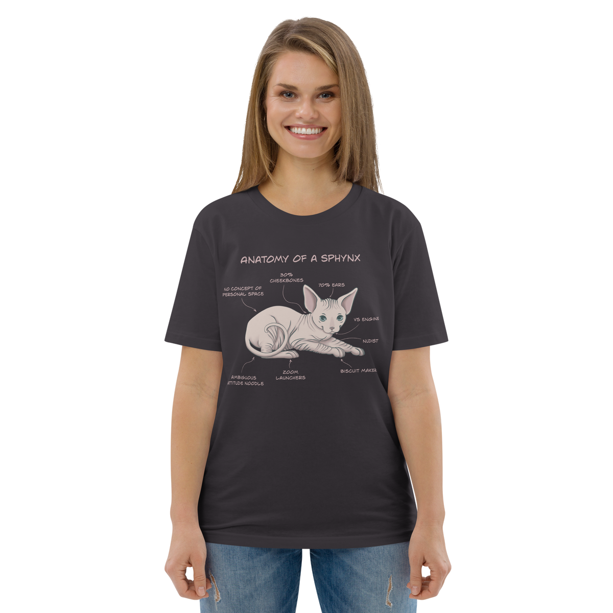 "ANATOMY OF A SPHYNX" UNISEX ORGANIC TEE