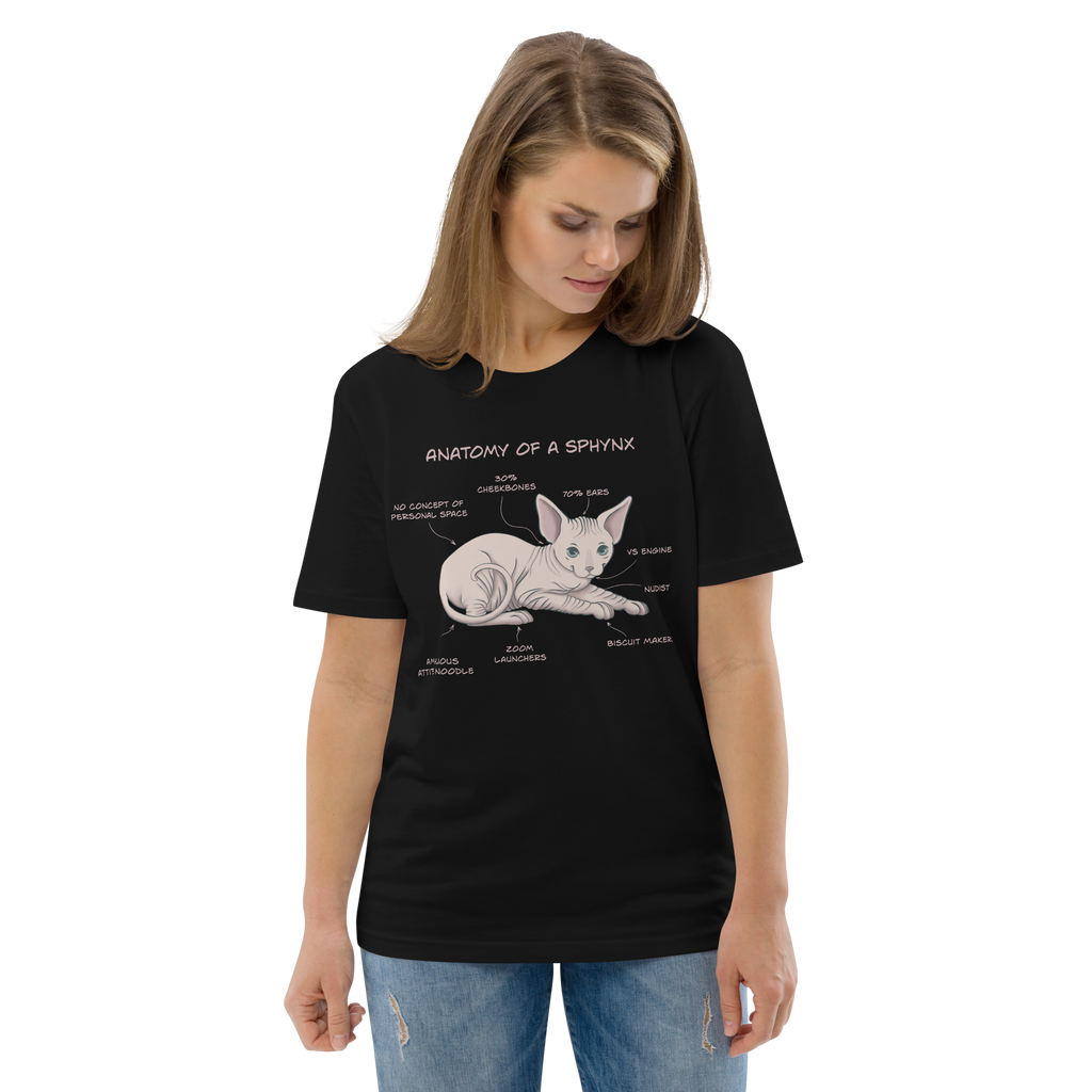 "ANATOMY OF A SPHYNX" UNISEX ORGANIC TEE