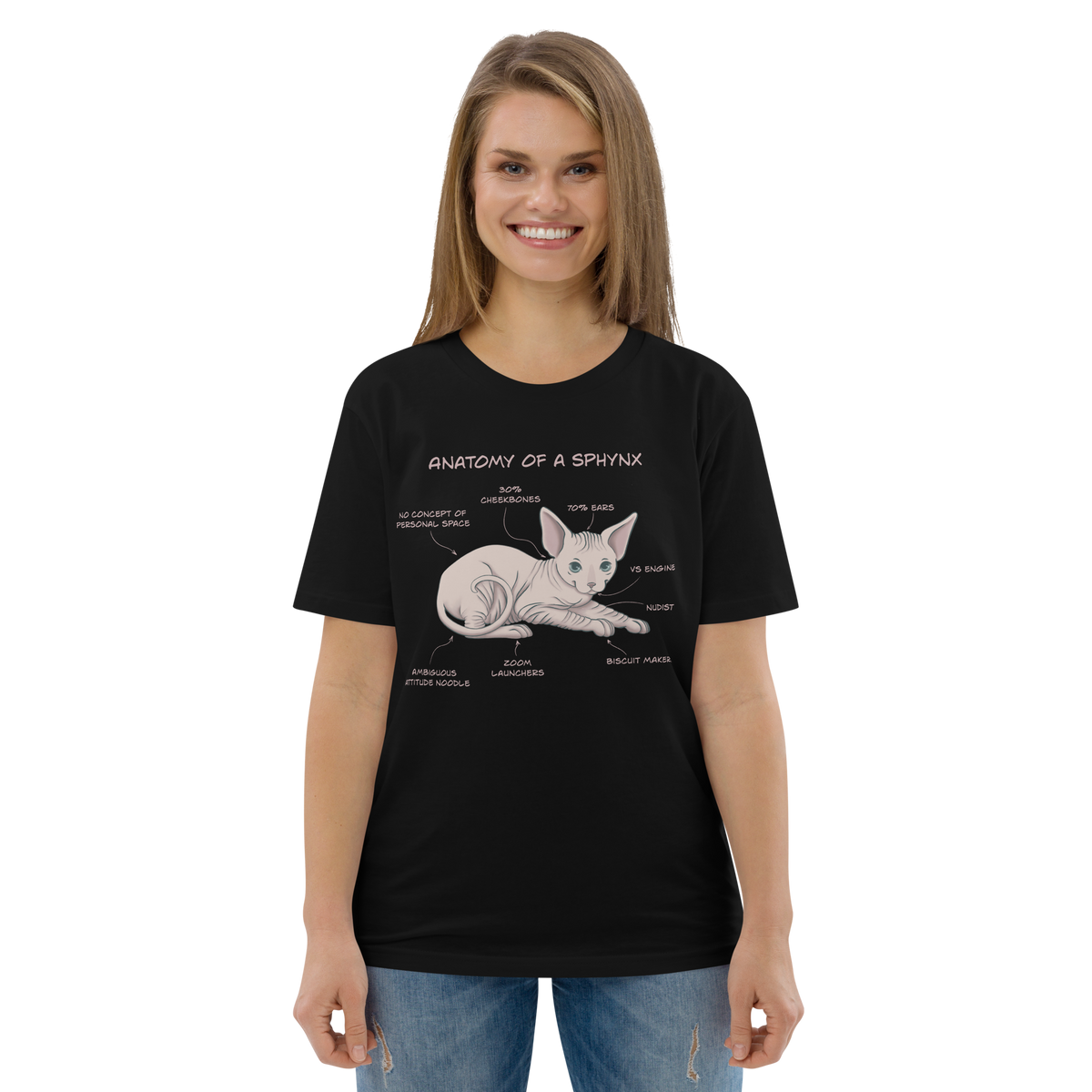 "ANATOMY OF A SPHYNX" UNISEX ORGANIC TEE