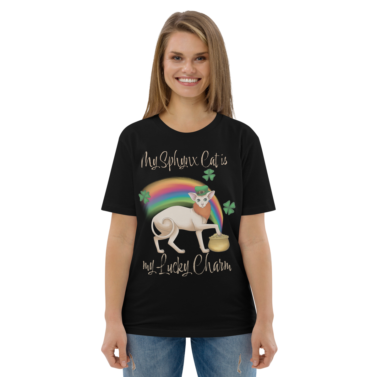 "MY SPHYNX CAT IS MY LUCKY CHARM" - UNISEX TEE