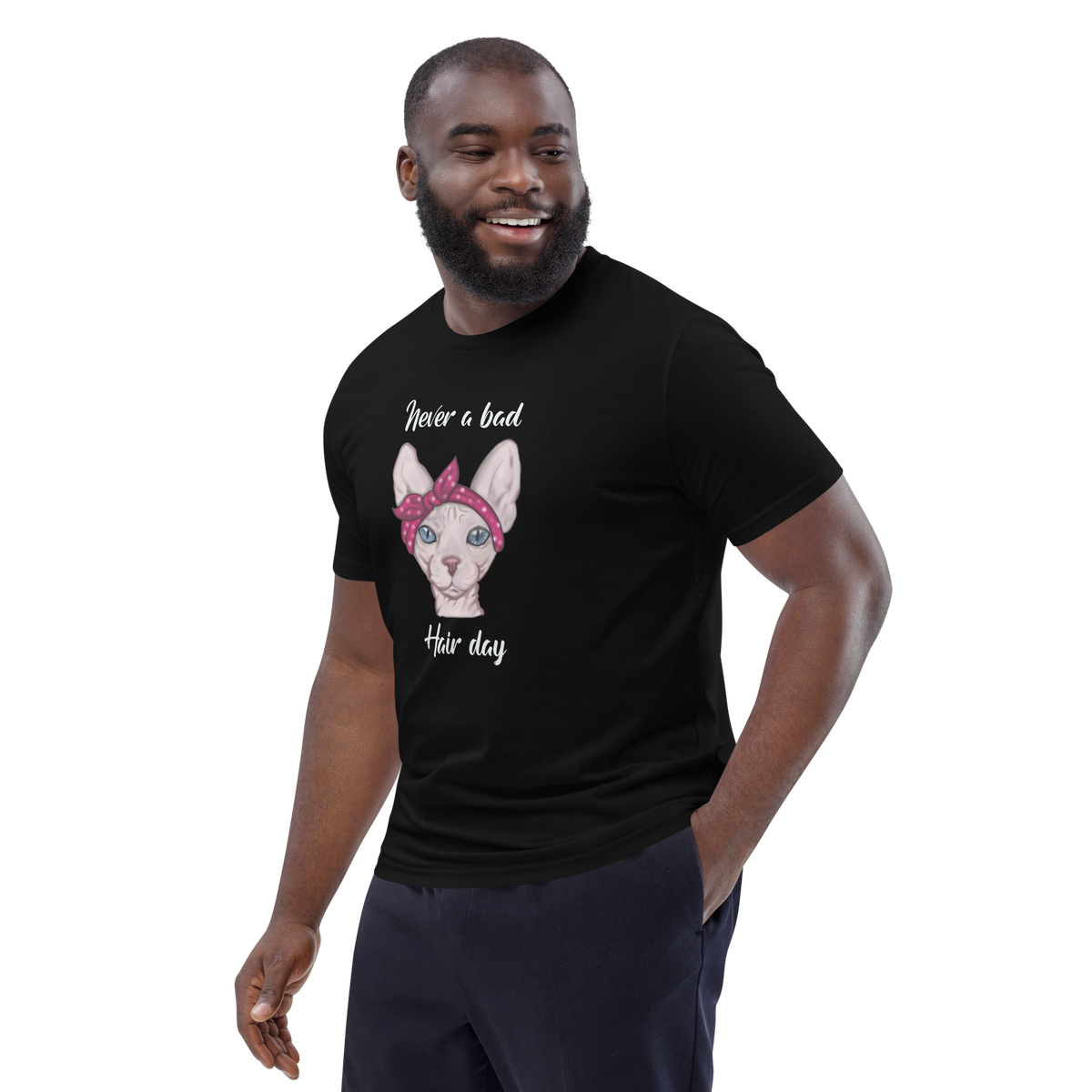 "NEVER A BAD HAIR DAY" UNISEX ECO TEE