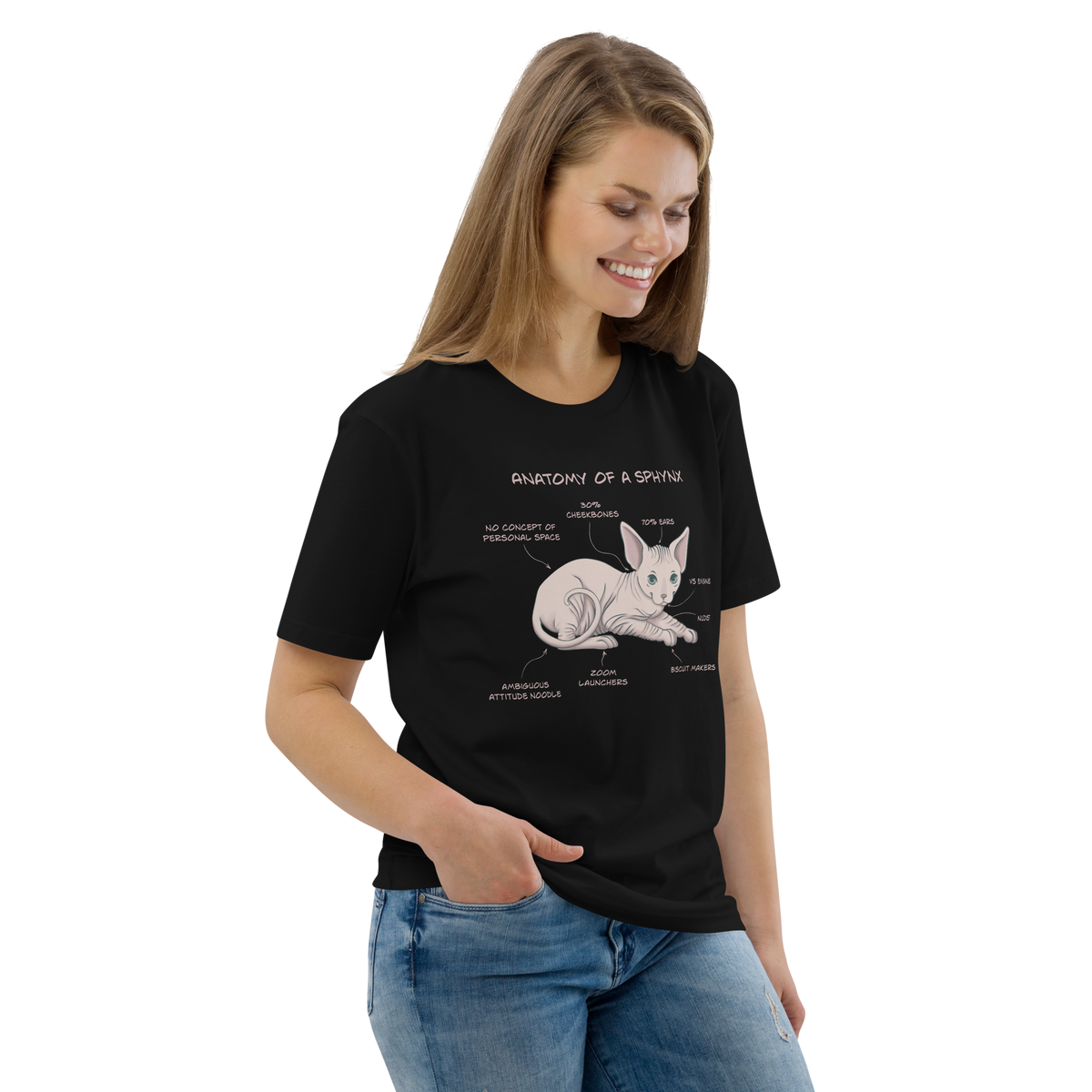 "ANATOMY OF A SPHYNX" UNISEX ORGANIC TEE