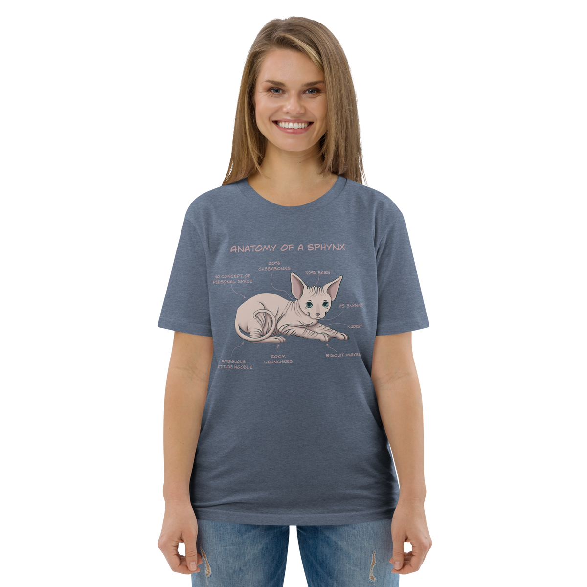 "ANATOMY OF A SPHYNX" UNISEX ORGANIC TEE