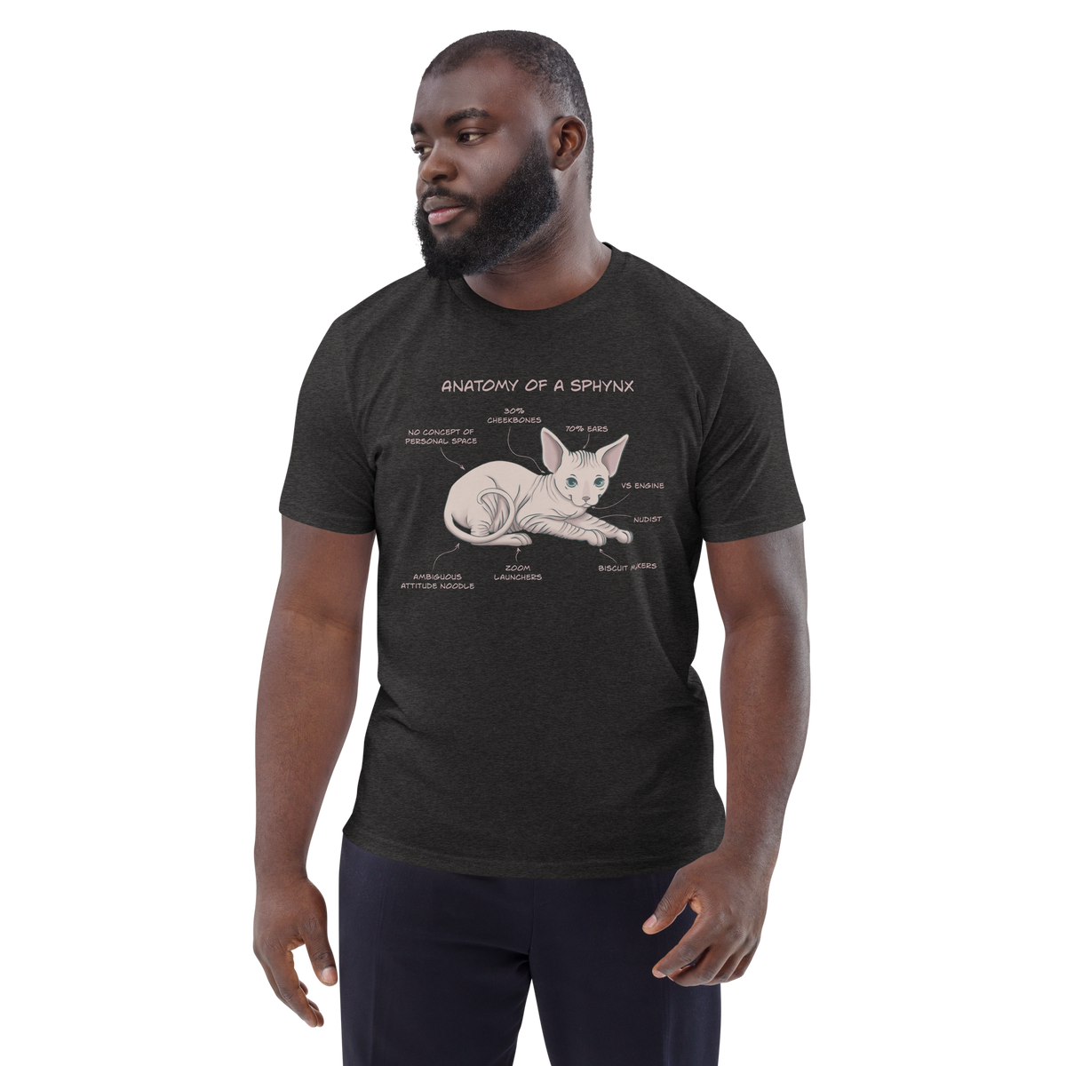 "ANATOMY OF A SPHYNX" UNISEX ORGANIC TEE