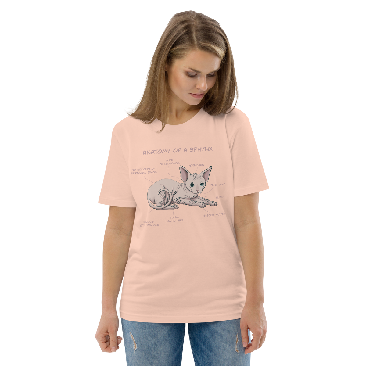 "ANATOMY OF A SPHYNX" UNISEX ORGANIC TEE