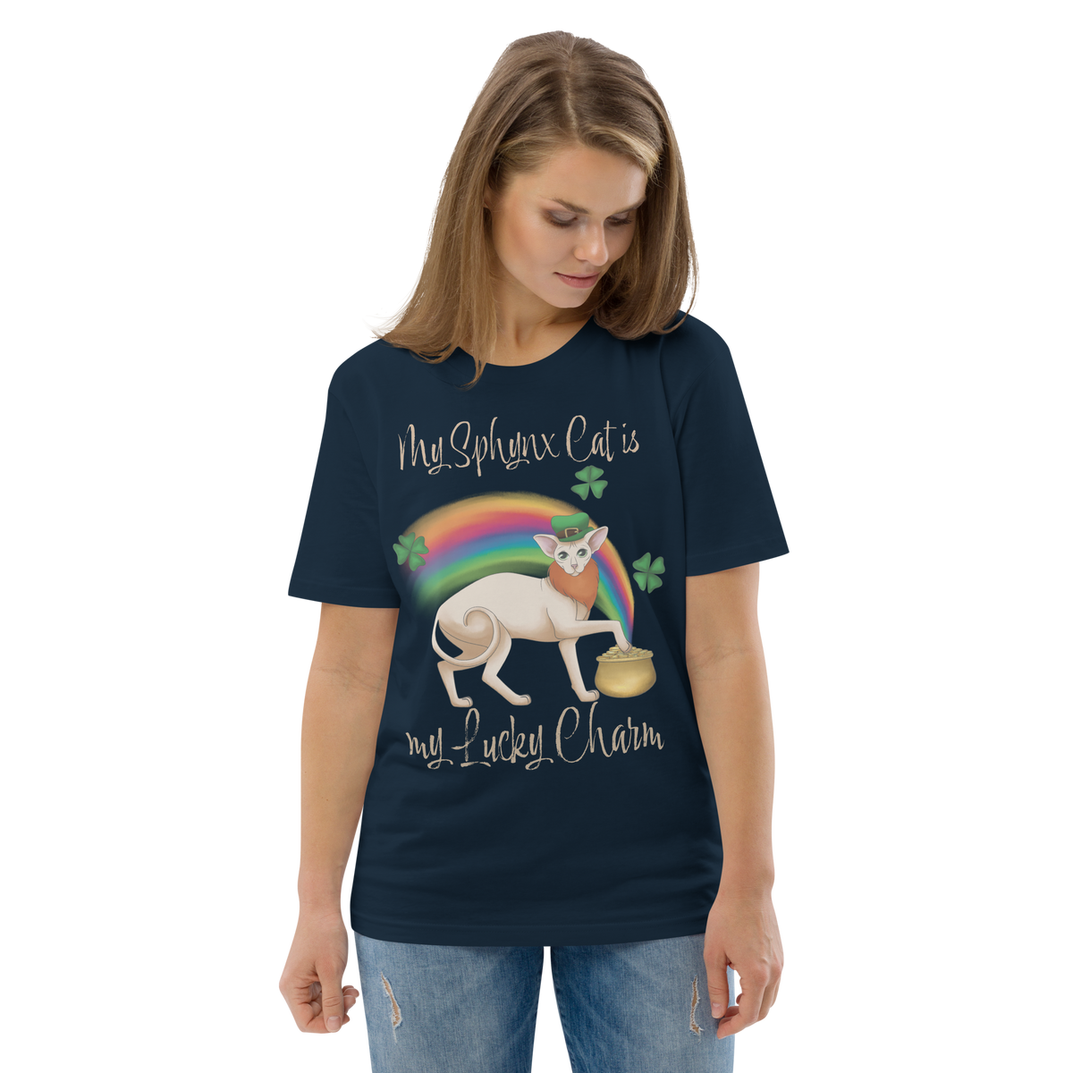 "MY SPHYNX CAT IS MY LUCKY CHARM" - UNISEX TEE