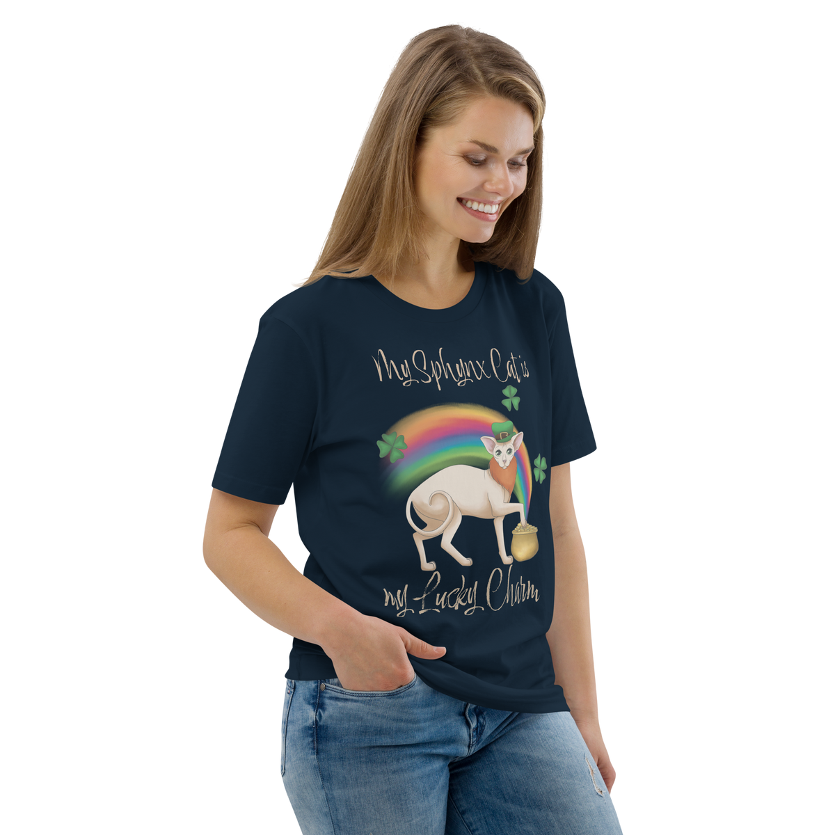 "MY SPHYNX CAT IS MY LUCKY CHARM" - UNISEX TEE