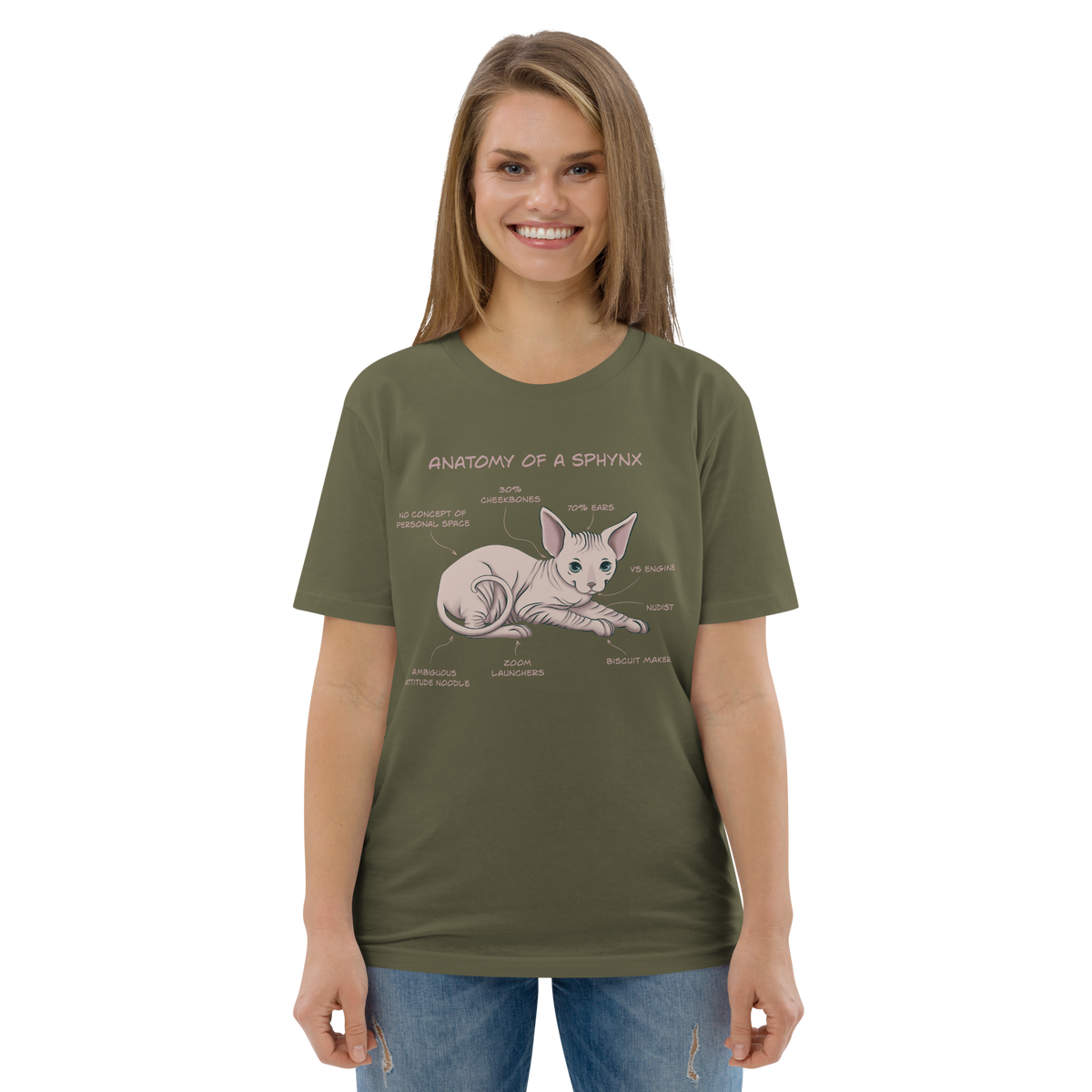 "ANATOMY OF A SPHYNX" UNISEX ORGANIC TEE
