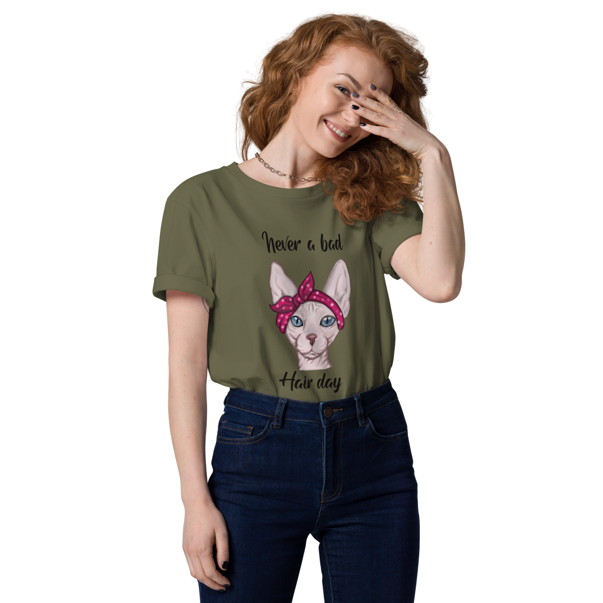 "NEVER A BAD HAIR DAY" UNISEX ECO TEE