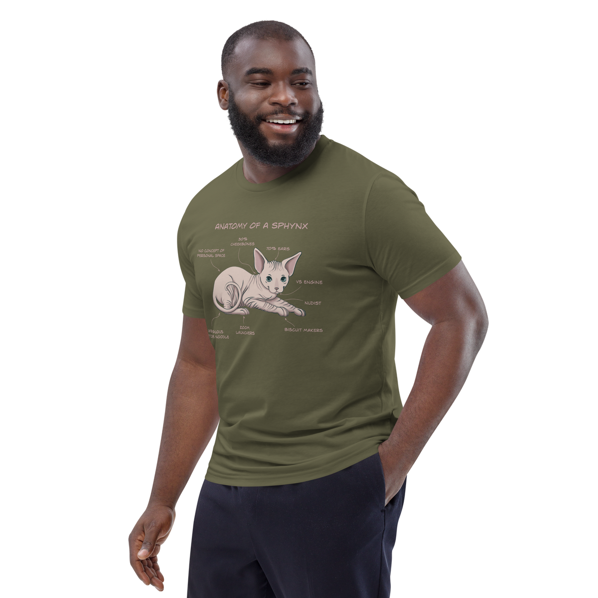 "ANATOMY OF A SPHYNX" UNISEX ORGANIC TEE