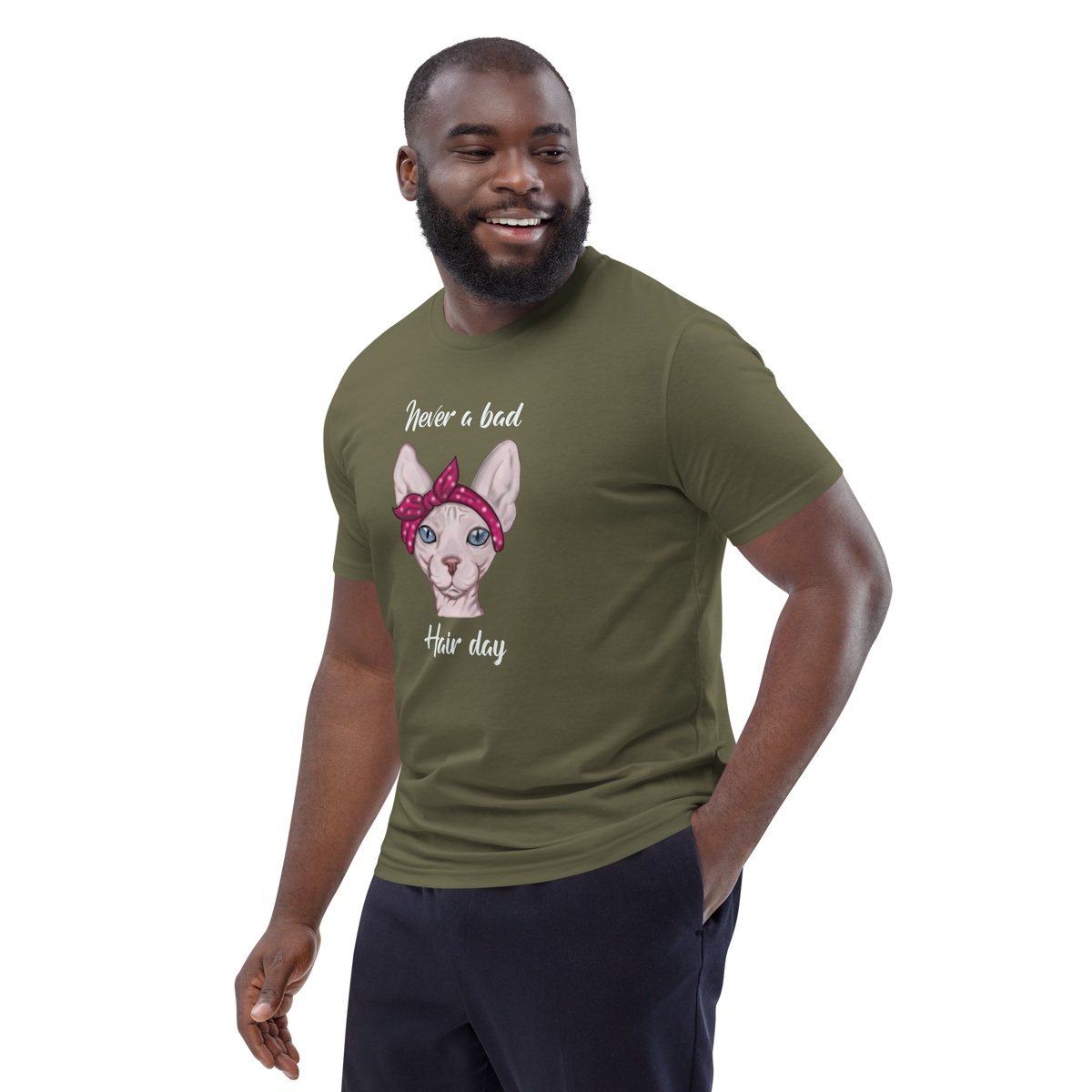 "NEVER A BAD HAIR DAY" UNISEX ECO TEE