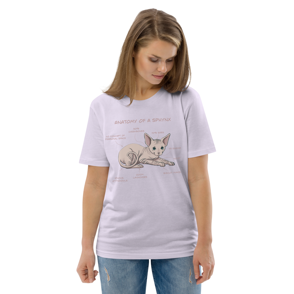 "ANATOMY OF A SPHYNX" UNISEX ORGANIC TEE