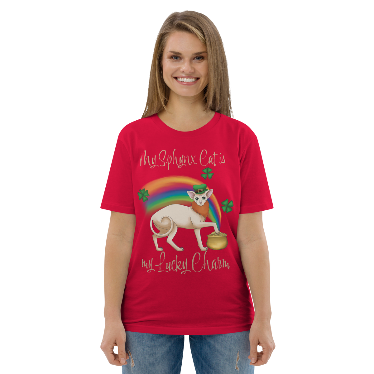 "MY SPHYNX CAT IS MY LUCKY CHARM" - UNISEX TEE