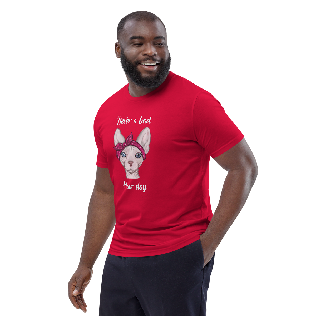 "NEVER A BAD HAIR DAY" UNISEX ECO TEE
