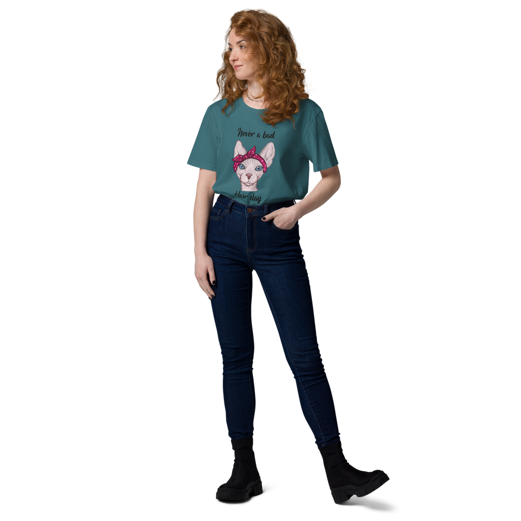 "NEVER A BAD HAIR DAY" UNISEX ECO TEE