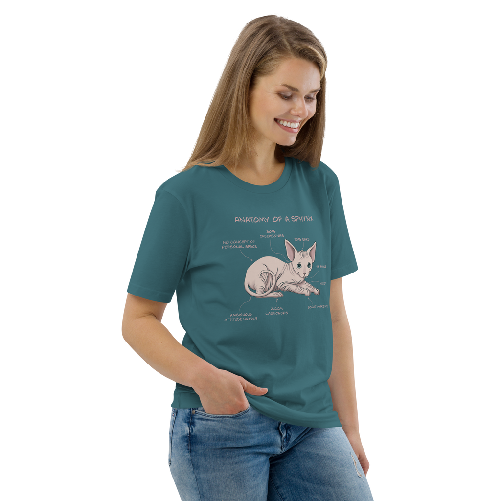 "ANATOMY OF A SPHYNX" UNISEX ORGANIC TEE