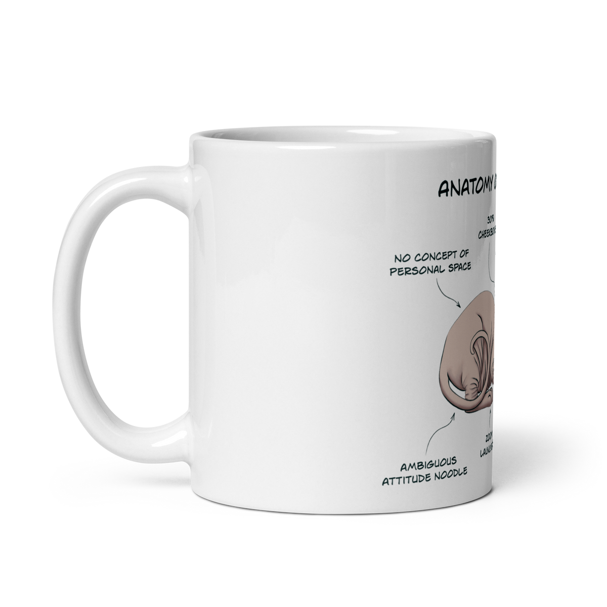 "ANATOMY OF A SPHYNX CAT" COFFEE MUG